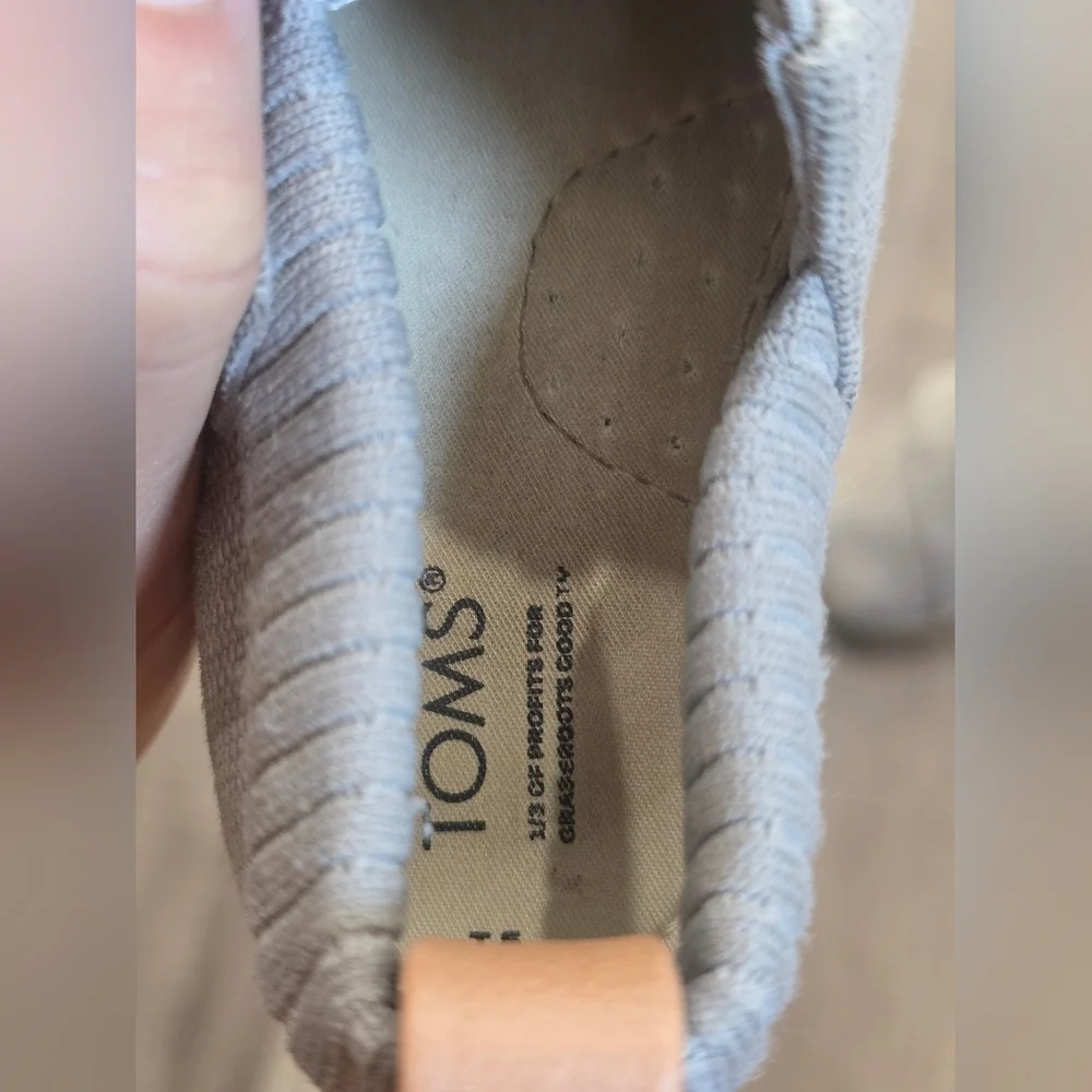 Baby TOMS GREY comfort Shoes Toddler 5 Kids Boys Girls Canvas Crocs